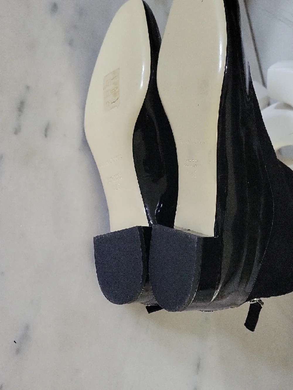 Giorgio Armani Black Patent & Suede Ankle Booties Size 7.5